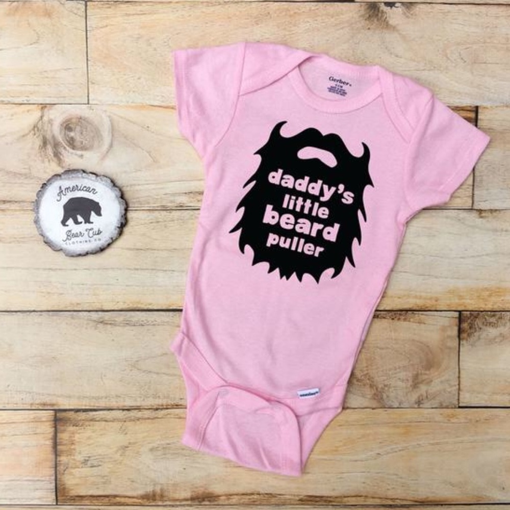 Daddy’s little beard puller Onesie - PINK